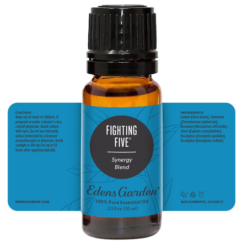 Edens Garden Fighting Five Essential Oil Blend- 100% Pure Premium Grade, Undiluted, Natural, Therapeutic, Aromatherapy, The Best for Diffusing, Candle, Laundry, Humidifiers 10 ml (.33 fl oz) 0.33 Fl Oz (Pack of 1) - BeesActive Australia