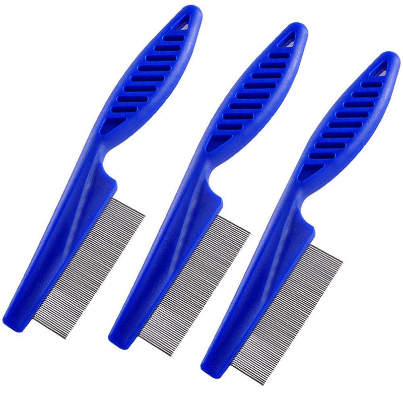 xj Soft Protectio Salon Grooming Flea Comb, Fine Flea Comb for Pets, Flea Comb for Long-Haired Cats and Anti-Tangle Comb for Dogs Ruberized Easy Grip Handle Also ideal for rabbits