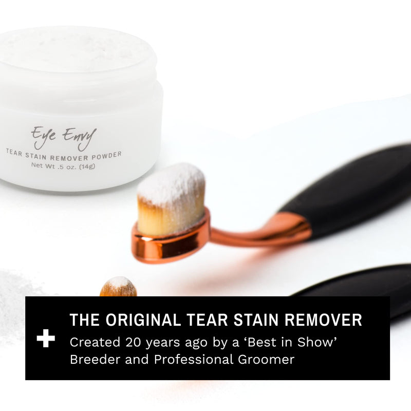 Eye Envy Tear Stain Remover Powder for Dogs and Cats. 100% Natural, Safe. Apply Around Eyes. Absorbs and Repels Tears. Keeps Area Dry. Treats The Cause of Staining. Made in The USA. (.5oz) .5oz - BeesActive Australia