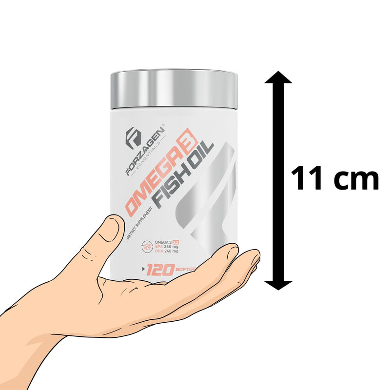 Forzagen Essentials Omega 3 Fish Oil Supplement, 120 Softgels, EPA 360mg DHA 240mg, Vitamin E, Daily Dietary Support