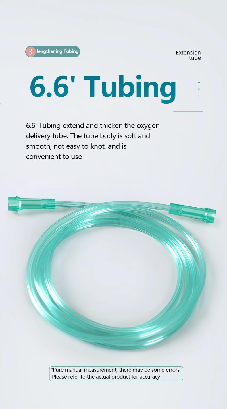 3 Packs Pediatric Standard Oxygen Mask with 6.6' Tubing and Adjustable Elastic Strap Size M M-3pack - BeesActive Australia