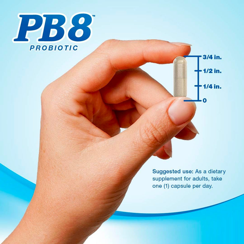 PB8 Probiotic | 15 Billion CFU | 60 Capsules | 10+ Probiotic Strains | for Women and Men | Gluten, Soy, and Milk Free Supplement Natural 60 Count (Pack of 1)