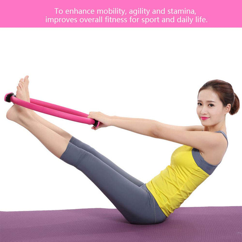 ZJchao Yoga Pilates Ring Circle for Thighs Legs Fitness Strengthen Core Back Improve Muscle Mobility Lightweight Portable Green Pink Black 15 in Diameter (Roseate)