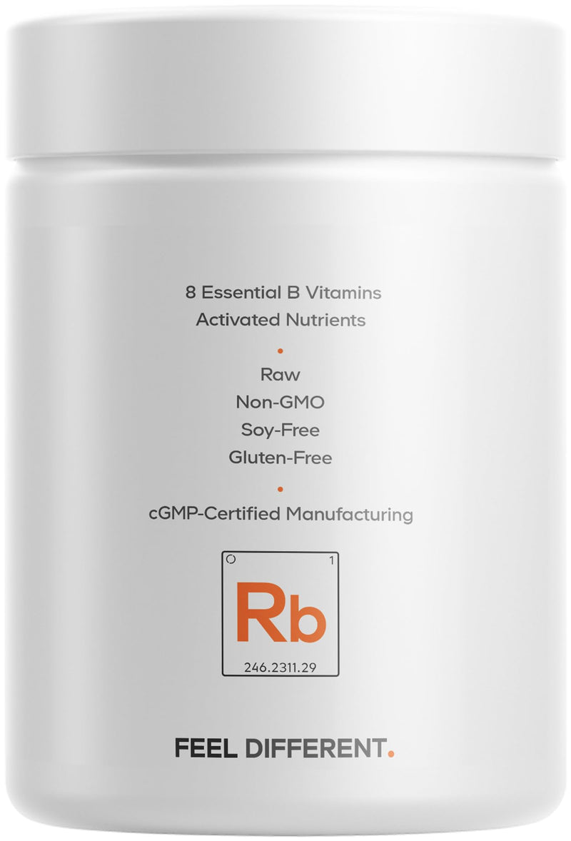 Codeage Raw Vitamin B-Complex Supplement - Essential B Vitamins with Probiotics, Digestive Enzymes, Fruits & Vegetables - 2-Month Supply - Methylfolate - Biotin - Vitamin B12 - Non-GMO - 60 Capsules