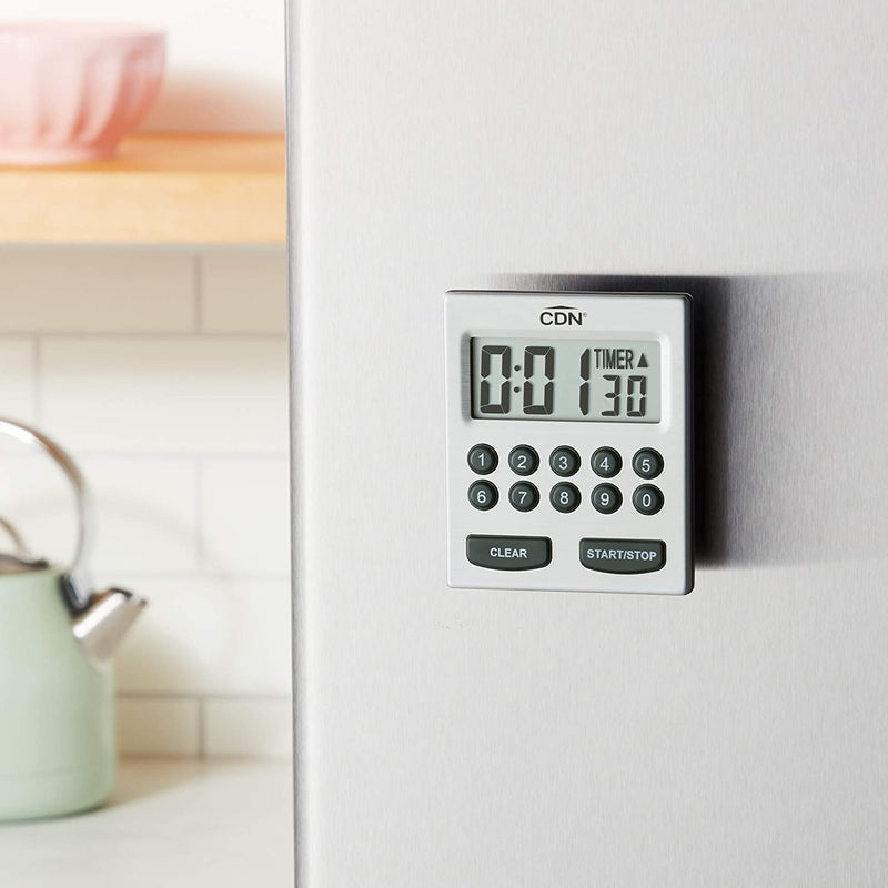 CDN Direct Entry 2- Alarm Digital Kitchen Timer | Counts Up & Down, 10 Hours by Hours, Minutes & Seconds, Big Digit, Loud & Long Audio/Vibrate Alarm, Stand, Hang, Magnet Mounting - TM30 - BeesActive Australia