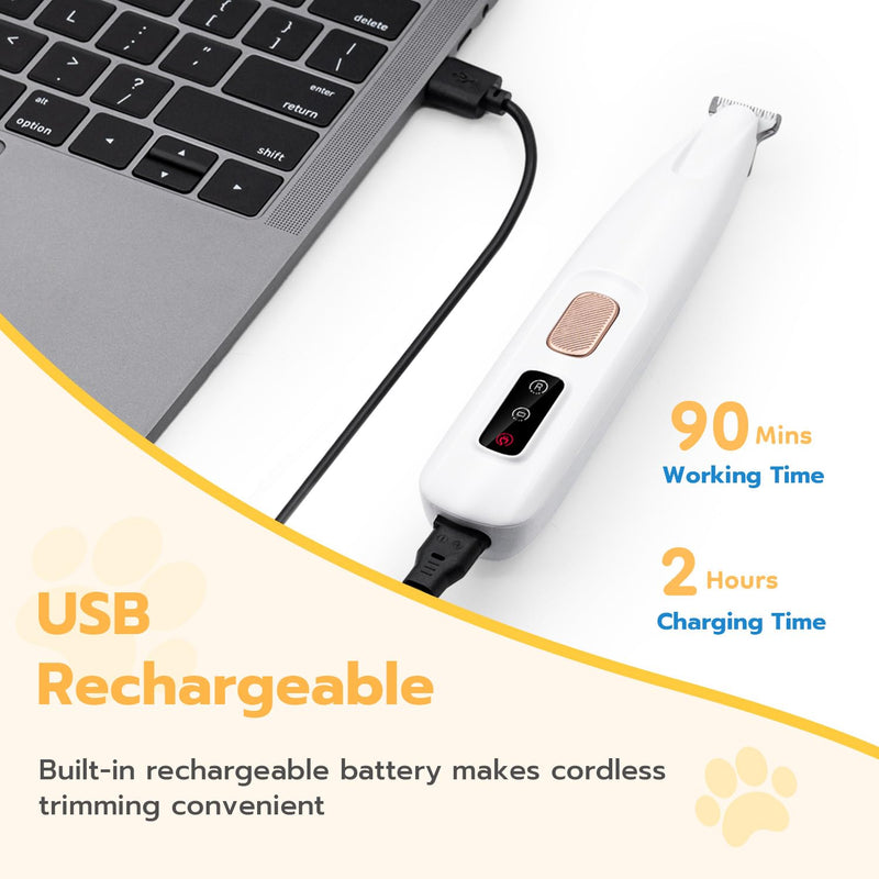 Tolesum Pet Hair Trimmer with LED Light, USB Rechargeable Paw Trimmer for Dogs, Paw Trim Pro, Quiet Waterproof Dog Paw Trimmer for Dogs, Cats, Paws, Ears, Face, Body, Paws - BeesActive Australia