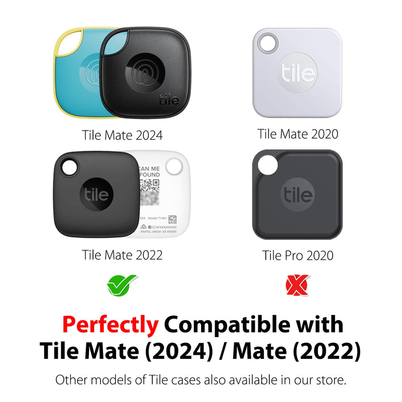 Silicone Dog Collar Holder for Tile Mate 2024 & 2022, 2 Pack Waterproof Protective Cover for Tile Tracker Pet Dog Cat (Black/Red) Black & Red - BeesActive Australia
