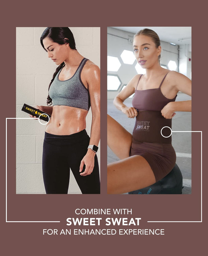 Sweet Sweat Waist Trimmer Toned Series - Premium Sweat Enhancing Fitness Belt for Women & Men - 5 Adjustable Sizes Large Terra