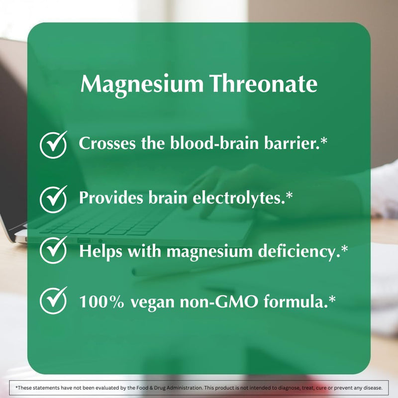 Provita Magnesium L-Threonate Supplement | Cognitive Support & Brain Electrolyte Balance | High Absorption Magnesium for Memory, Focus & Brain Health | Vegan Capsules | 50mg Elemental Magnesium
