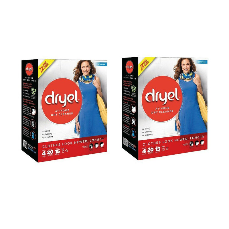 Dryel At-Home Dry Cleaner Kit, Gentle Laundry Care for Special Fabrics and Dry-Clean-Only Clothes, 5 Loads - 2 Pack