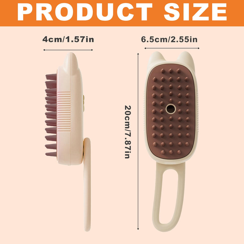 Cat Steam Brush, 3 in 1 Multifunctional Silicone Steam Brush for Dogs, Cat Brush with Steam, Advance Mist Technology for Shedding and Cleaning, Steam Brush for Cats and All Pet (Beige) Beige - BeesActive Australia