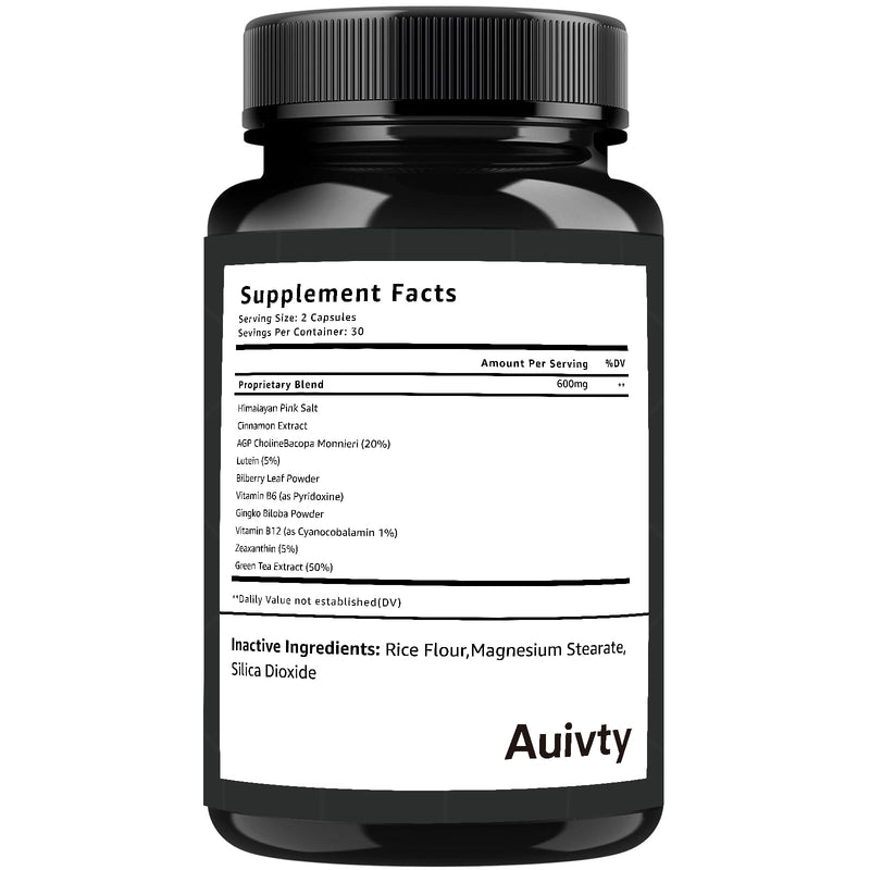 Brain Support Supplement, Herbal & Nutrient Blend for Focus, Mental Clarity & Daily Cognitive Wellness, Brain Health Support Capsules, 60 Count