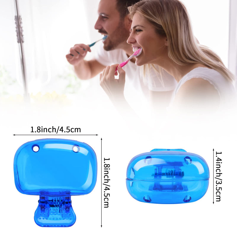 4 Pack Travel Toothbrush Head Covers Toothbrush Protector Cap Brush Pod Case Protective Portable Plastic Clip for Household Travel, Camping, Bathroom, School, Business Blue, Green, Grey, Red - BeesActive Australia
