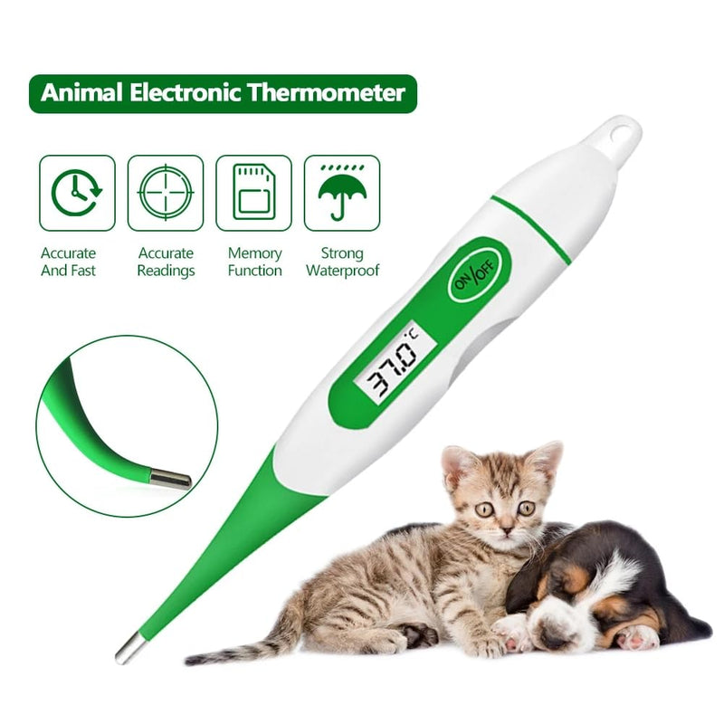 Digital Pet Thermometer, Waterproof Flexible Temperature Probe Veterinary Thermometer with LCD Screen, for Veterinarians and Pet Owners of Dogs, Cats, Horses - BeesActive Australia