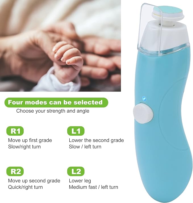 Baby Nail Trimmer, Durable Rechargeable 6 Contact Baby Finger Nail Care Toddler Nail Grooming Tool (Light Blue) - BeesActive Australia