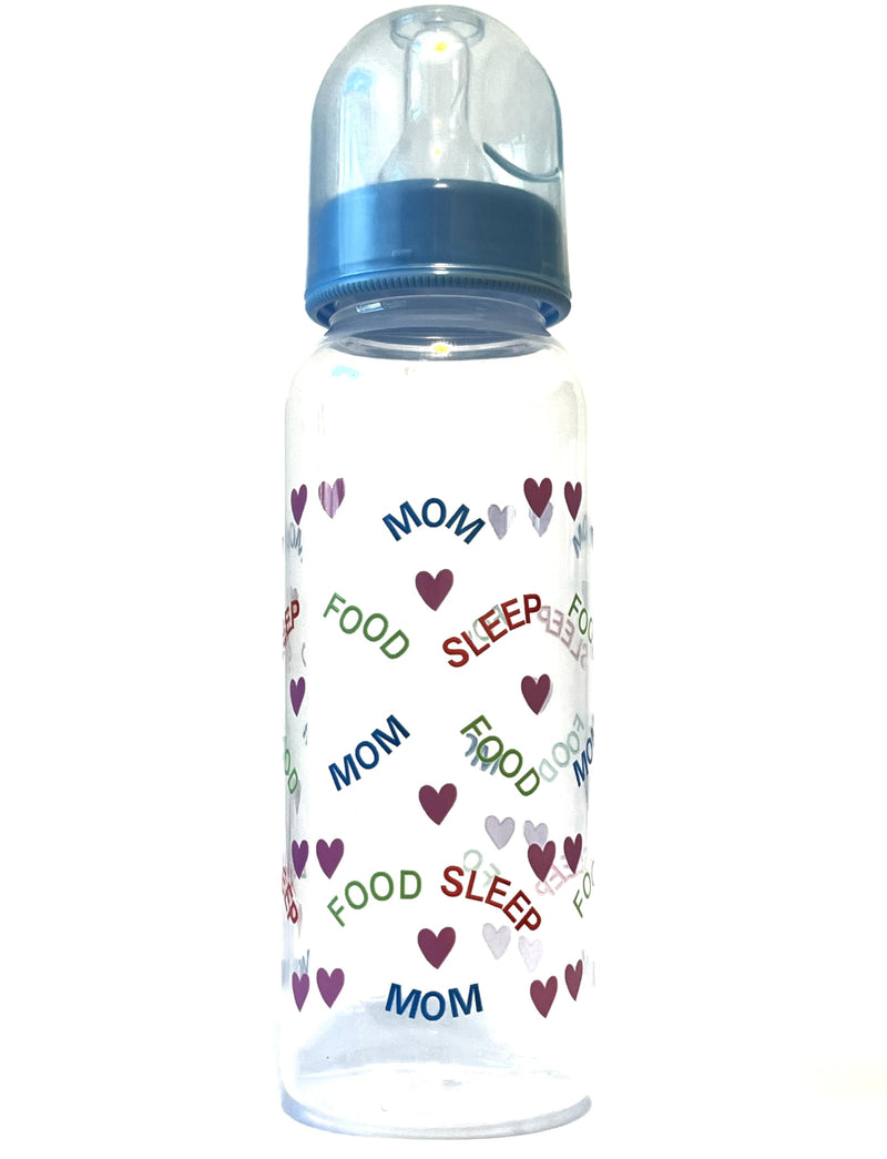 Baby Feeding Bottles, 8 Ounces for Infants, Newborn, Mom Food Sleep Heart Colorful Sets (Pack of 4) - BeesActive Australia