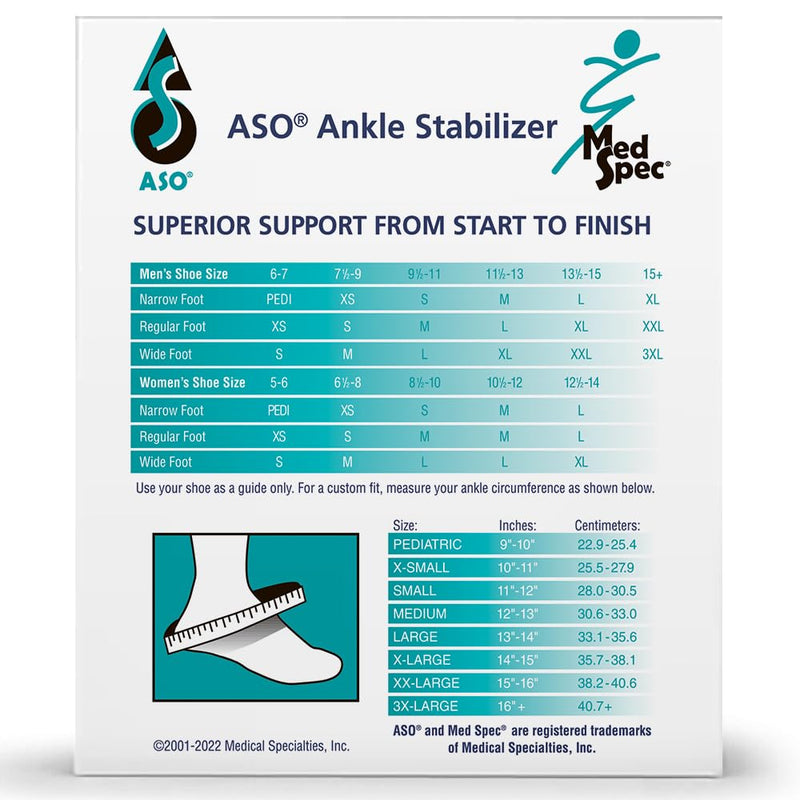 Med Spec ASO Speed Lacer – Ankle Brace for Sprained Ankle and Peroneal Tendonitis, Orthopedic Ankle Support for Men, Women, Adults, Teens and Kids, Sports Injury Recovery White Medium