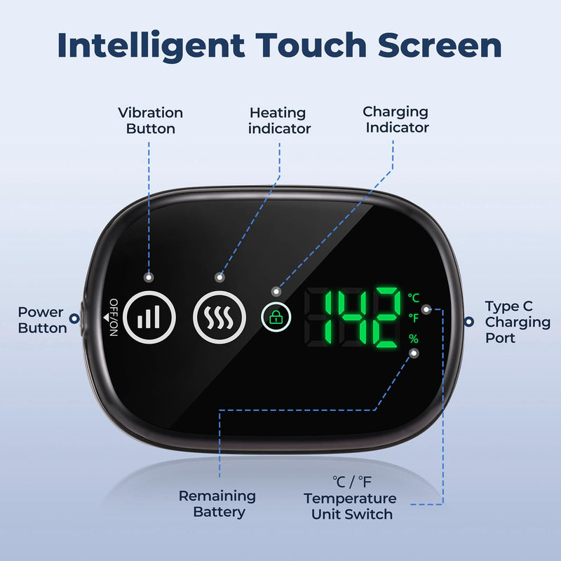 Cordless Heated Knee Massager, 3-in-1 Heating Pad with 3 Vibration and Heating Mode, Auto-Off Timer, Knee Brace for Shoulder Elbow, Gifts for Men Women, Black 1PC One Size Black-gray 1pc