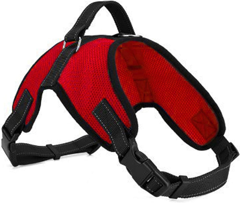 Dog Harness Small Sized Dog - All Weather Mesh overhead adjustable no pull Vest Puppy reflective Harness with handle for Small and Medium Dogs by Copatchy - Harness (Red) Small Red - BeesActive Australia