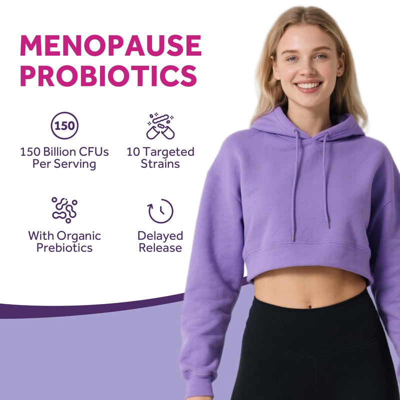 Doctor's Recipes Menopause Supplements for Women, Probiotics 150 Billion CFU, Black Cohosh for Menopause Hot Flashes, Ashwagandha, Dong Quai, Supports Mood, Energy, Hormone Balance, 60 Capsules