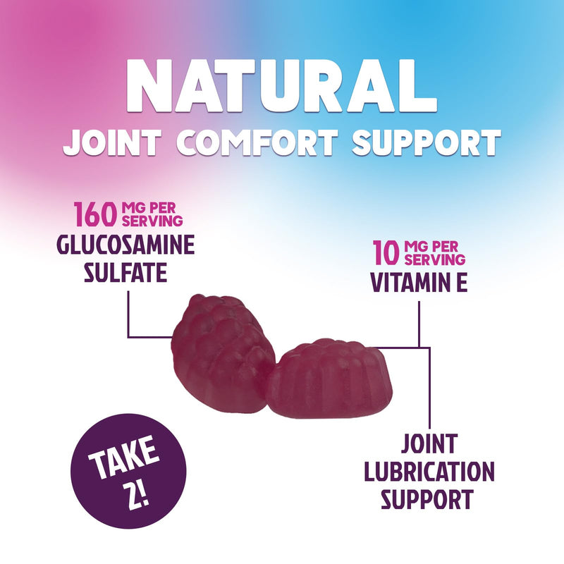 Joint Support Gummies - Glucosamine Plus Vitamin E Nature's Joint Support Supplement for Occasional Discomfort for Back, Knees & Hands - Cartilage & Joint Health & Flexibility Support - 60 Gummies 60 Count (Pack of 1)