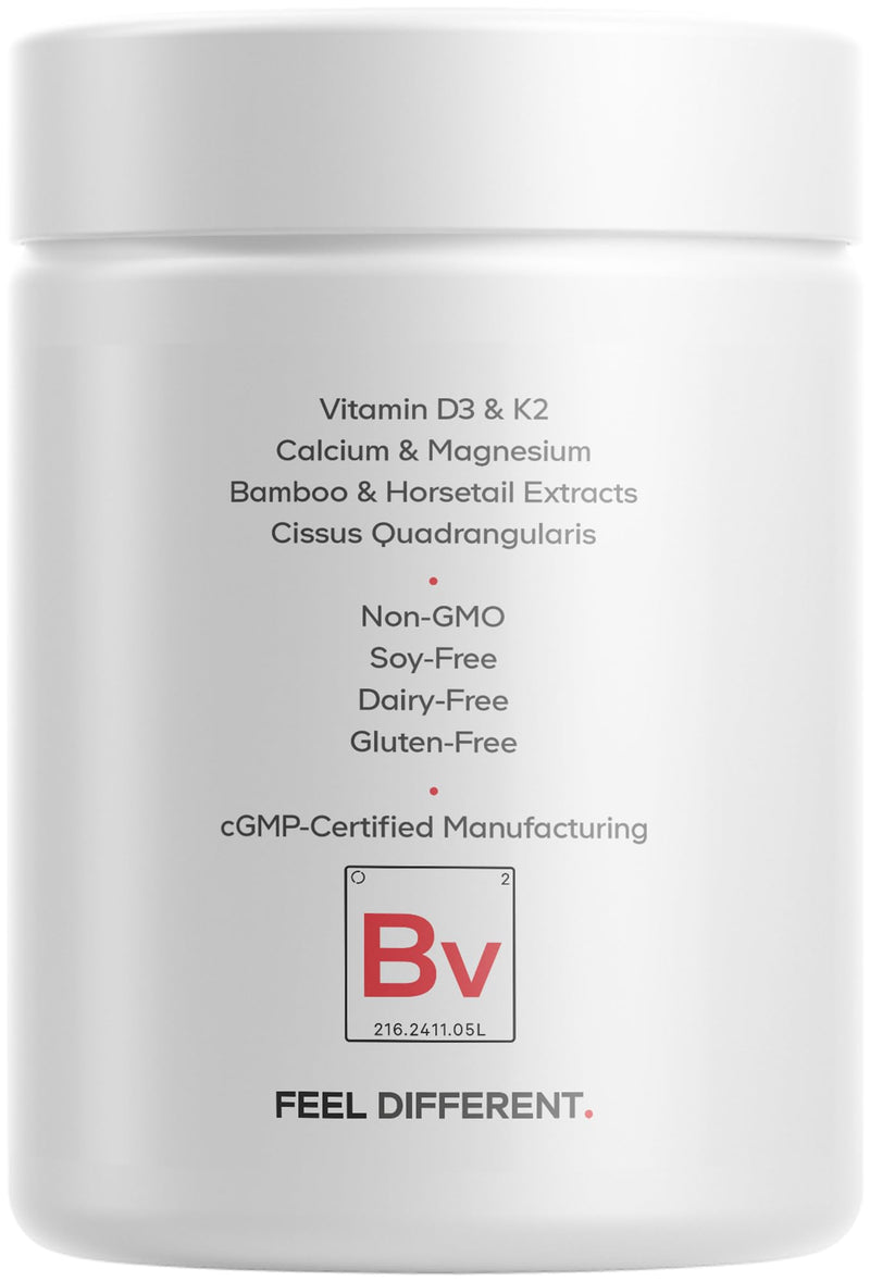 Codeage Bones Vitamins, D3 K2, Calcium, Magnesium, Zinc, 90 Capsules | Vitamin D3 & K2, calcium, magnesium, zinc, vitamin C, L-lysine, hesperidin, bamboo, horsetail, cissus, boron. Non-GMO.