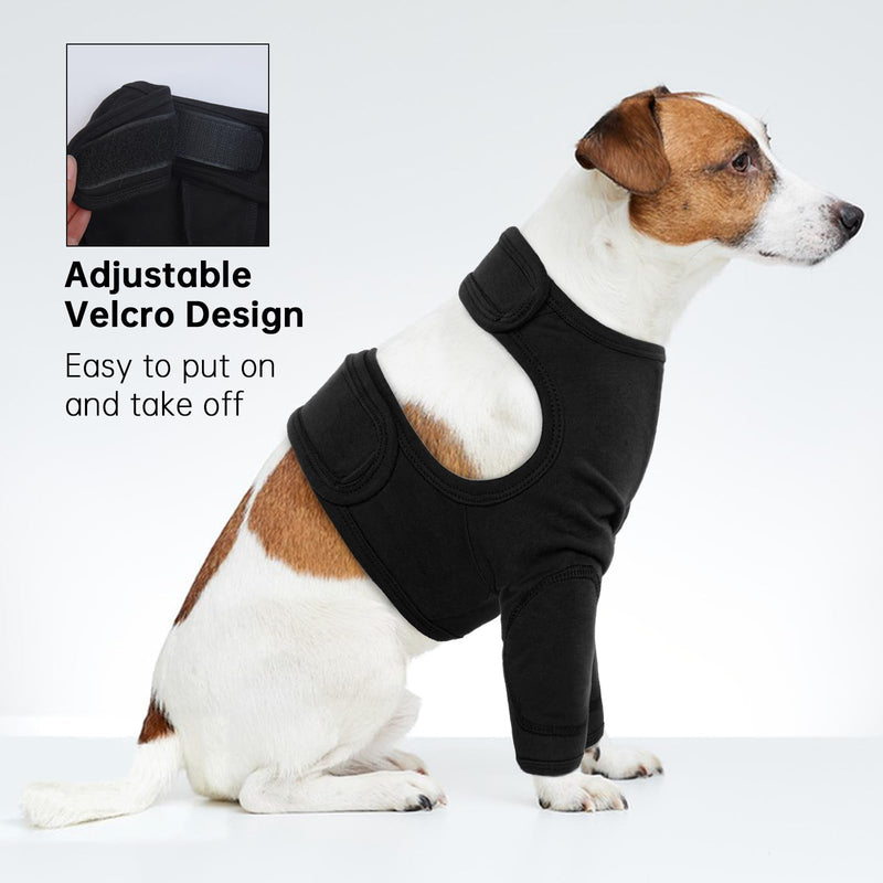 Dog recovery suit, elbow pads for dogs, recovery cover, knee bandage, dog front leg, dog arm protection, pet wounds prevent licking, bites, wetness and infection (black, L) black - BeesActive Australia