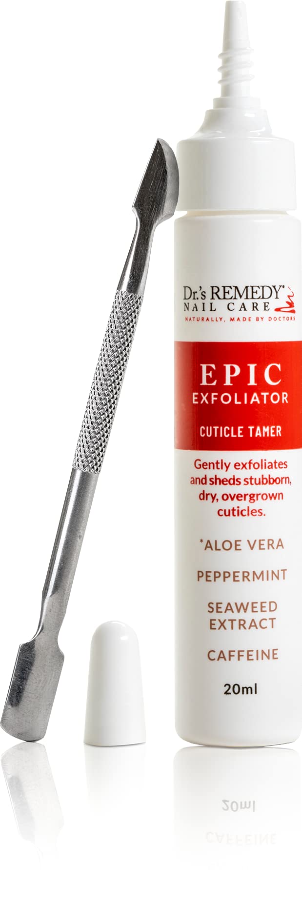 Dr.'s Remedy Cuticle Remover with Cuticle Pusher Tool – 20 ml Liquid Cuticle Softener for Gentle Care, Softens and Instantly Removes Excess, Nail Care Kit - Epic Exfoliator - BeesActive Australia