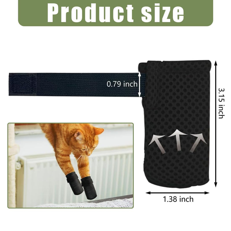EOYVAIL Cat Claw Care, Paw Protector for Dogs and Cats, Cat Scratching Gloves, Paw Protector for Dog Boots, Adjustable (Pack of 4, Black, M) - BeesActive Australia