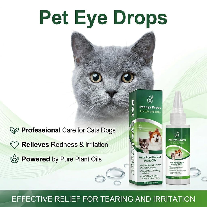 Dog Eye Drops 60ml - Gentle Eye Cleaner for Dogs & Cats | Cleansing & Soothing Eye Wash for Dry, Itchy, Irritated & Gunky Eyes | Tear Stain Remover & Daily Eye Care Solution