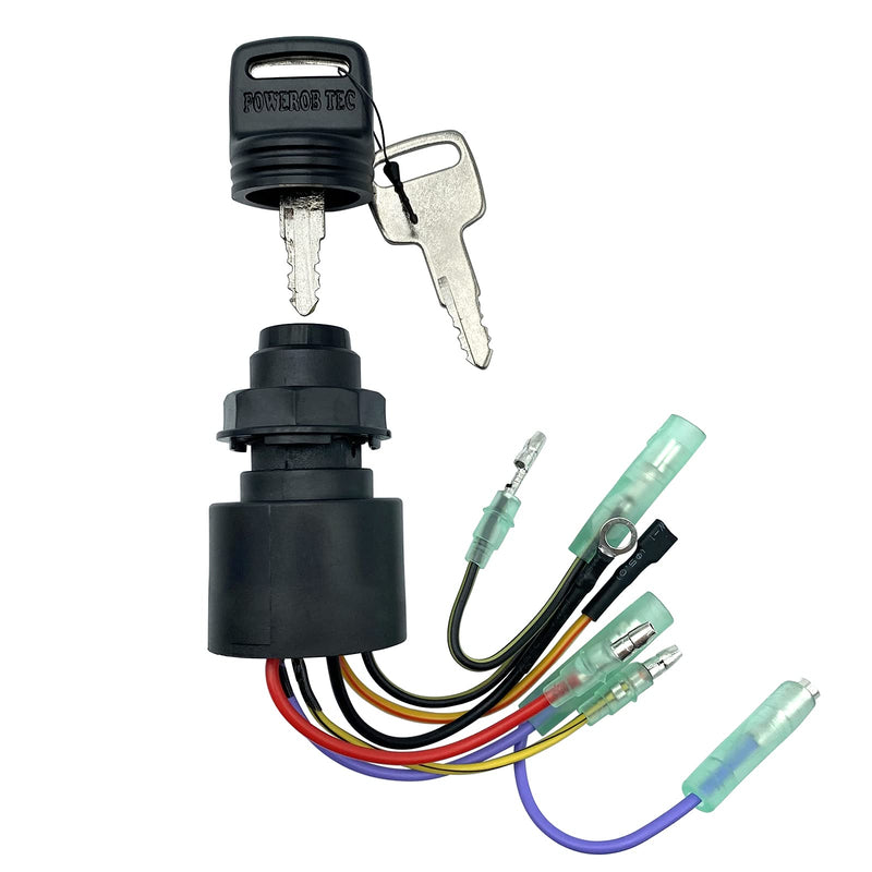 Boat Ignition Switch with Key Replacement for Mercury Mariner Outboard Motor Control Box with 2 Keys 3 Position 6 Wire Connectors - Replace Mercury Ignition Switch 87-17009A2 87-17009A5