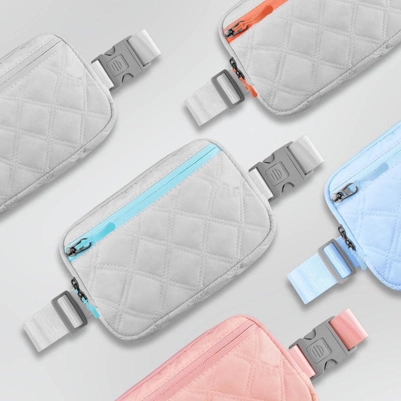 ZINZ Fanny Packs Waist Belt Bags for Travel and Daily Use, Crossbody Bum Hip Bag for Women and Men,Gray Blue Gray Blue