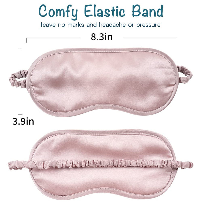 LULUSILK Mulberry Silk Sleep Eye Mask & Blindfold with Elastic Strap/Headband, Soft Eye Cover Eyeshade for Night Sleeping, Travel, Nap(Pink) Pink 1 Count (Pack of 1) - BeesActive Australia
