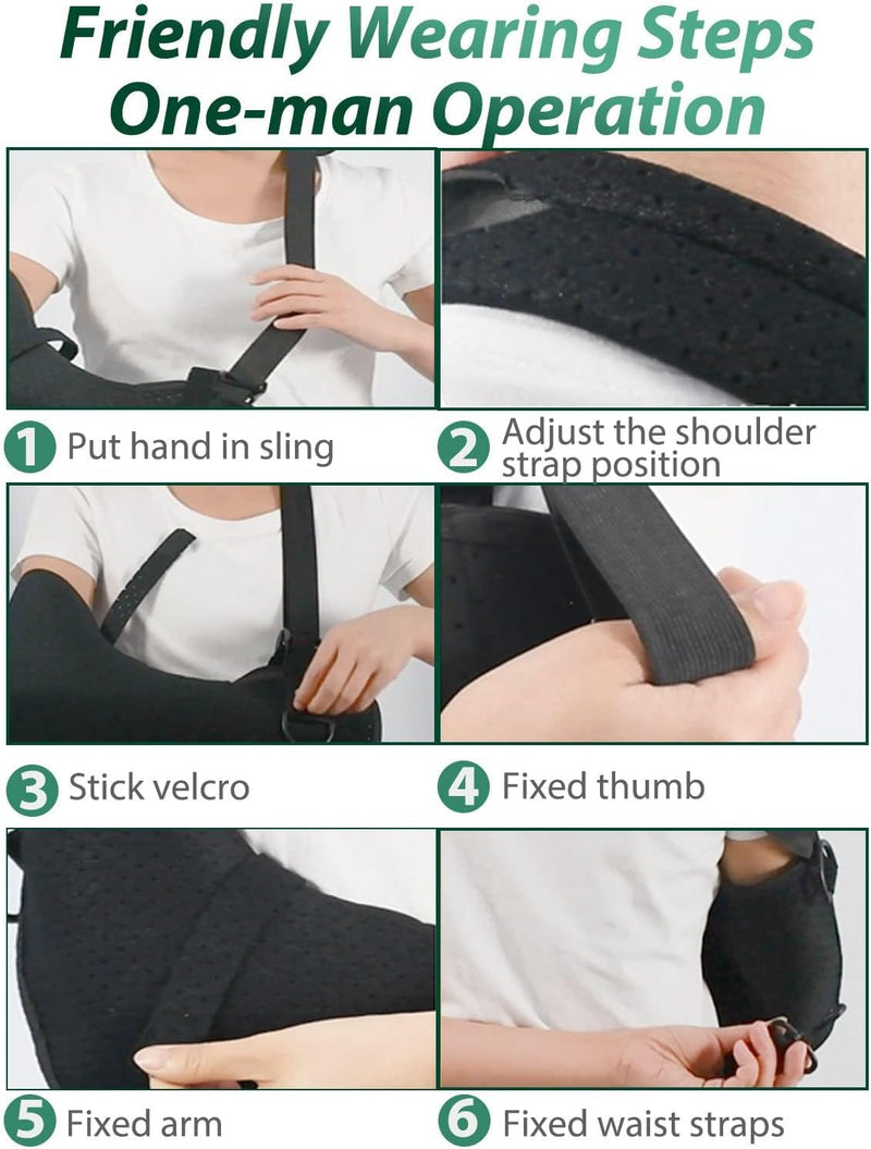 VELPEAU Medical Sling Immobilizer - Rotator Cuff Support Brace - Comfortable for Shoulder Injury, Left and Right Arm, Men and Women, for Broken, Dislocated, Fracture, Strain (Large) Comfort Version Large (Pack of 1) - BeesActive Australia