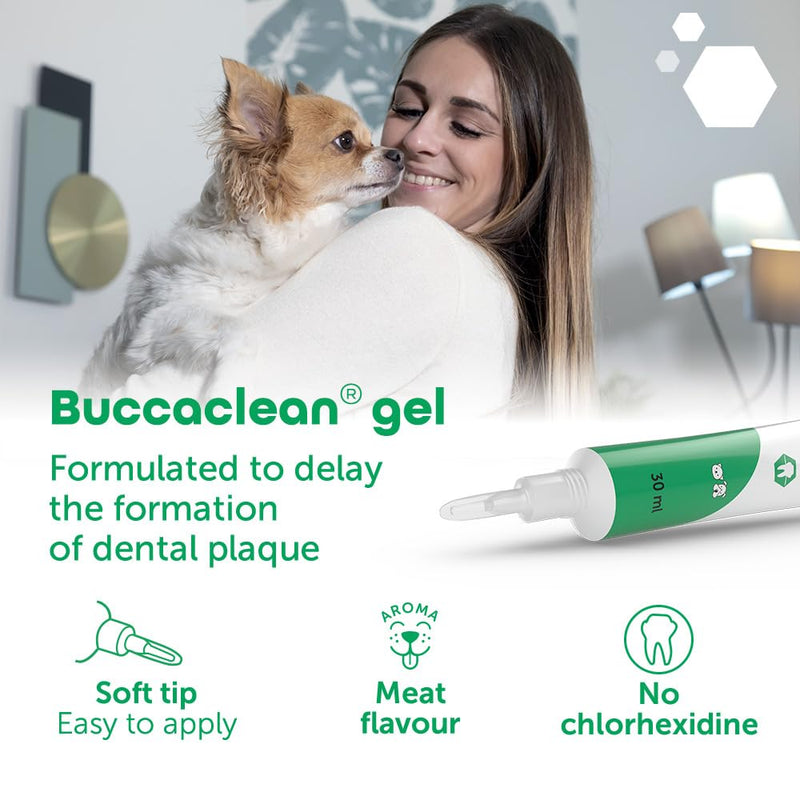 MP Labo Buccaclean® Gel 30 ml - Dental Gel for a Healthy Mouth and Soothed Gums - Dogs and Cats - VOHC® Seal of Acceptance Awarded for Dogs: “Helps Control Plaque”
