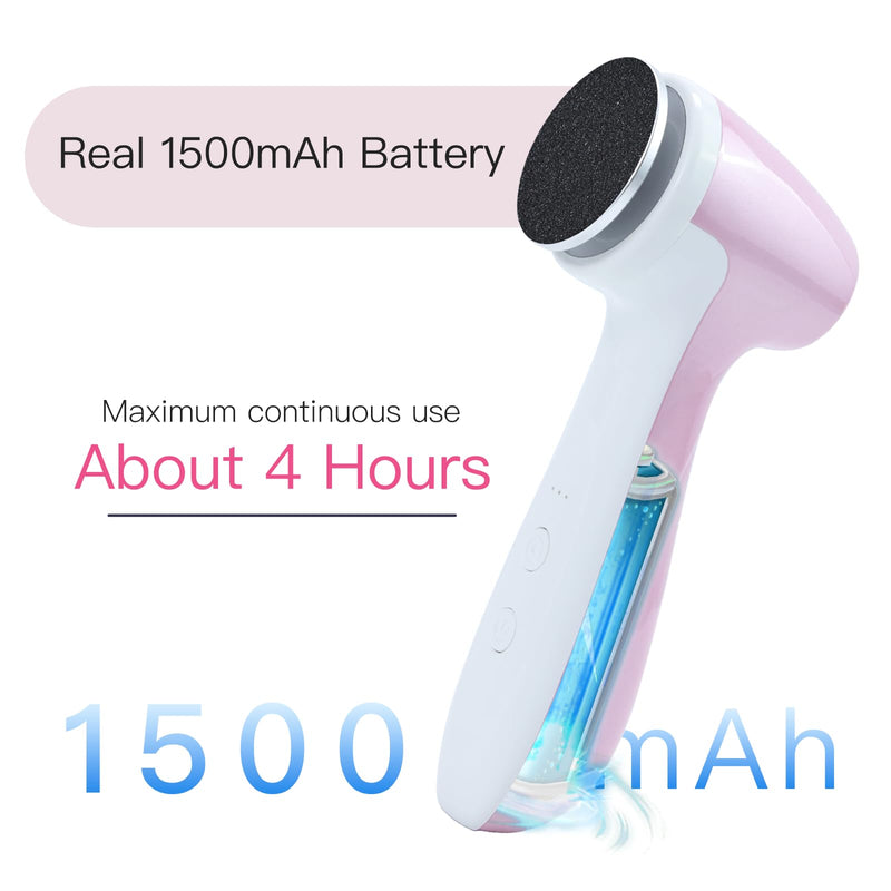 Rechargeable Electric Foot Callus Remover with 3-Sizes 120Pcs Sandpaper Discs, Professional 1000RPM 3-Speed Control Electric Foot File (E7 Pink) E7-pink - BeesActive Australia
