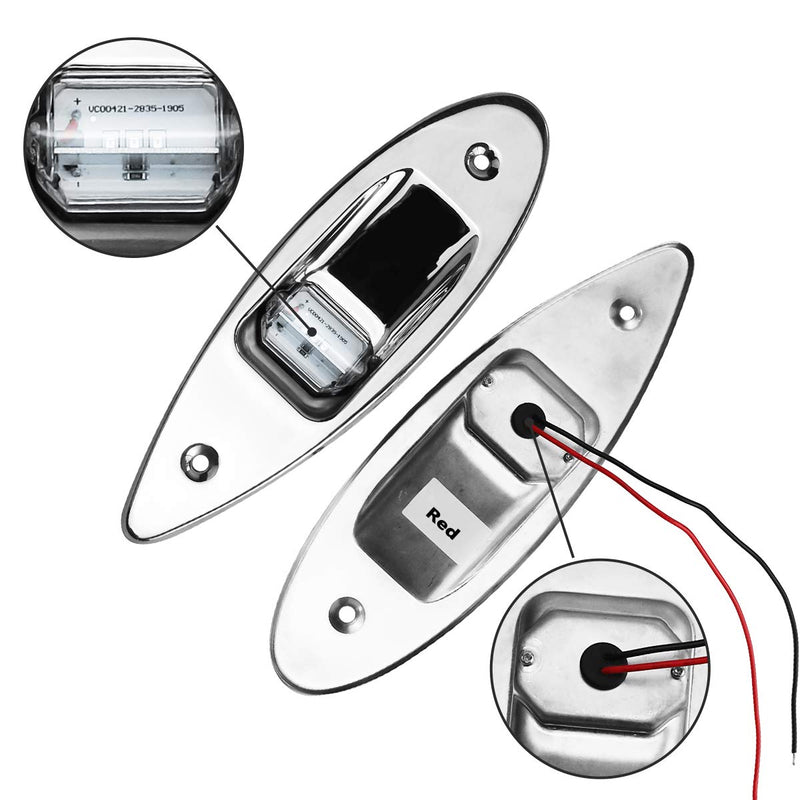 TIKSCIENCE Boat Navigation Lights 12V Waterproof LED Flush Mount Marine LED Boat Lights Shark Eye Teardrop Lights Red and Green Side LED Bow Light for Pontoon Skiff Fishing Boats Teardrop Light - BeesActive Australia