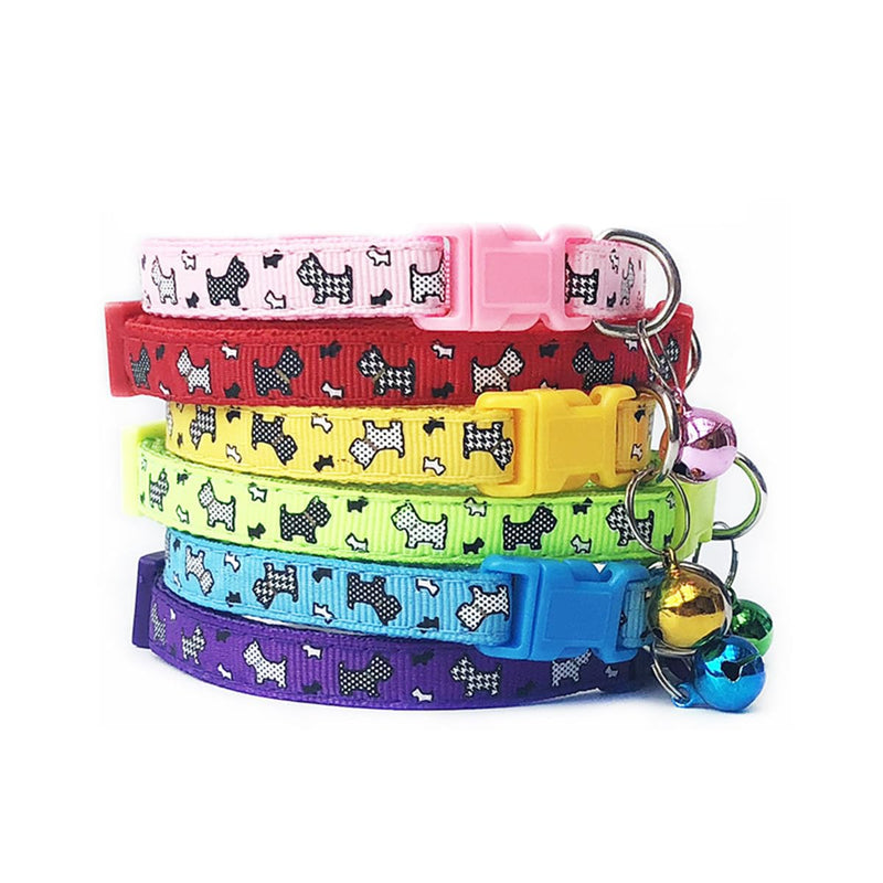 Puppy Dog Collar with Bell, 2-Pack Male Cat Collar with Bell Blue Nylon Cute Kitten Collars Adjustable for XXS XS Teacup Tiny Little Dogs - BeesActive Australia