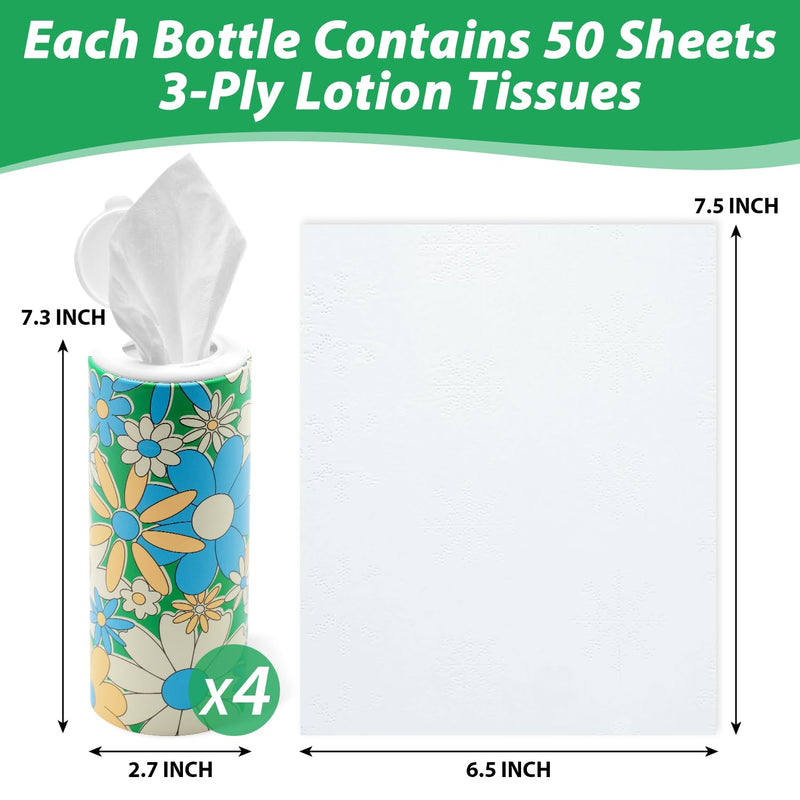 Car Tissues with Lotion, 4 Packs Cylinder Car Tissue Holder, Travel Tissues Box, for Car Cup Holder, Round Tube Tissue Container - BeesActive Australia