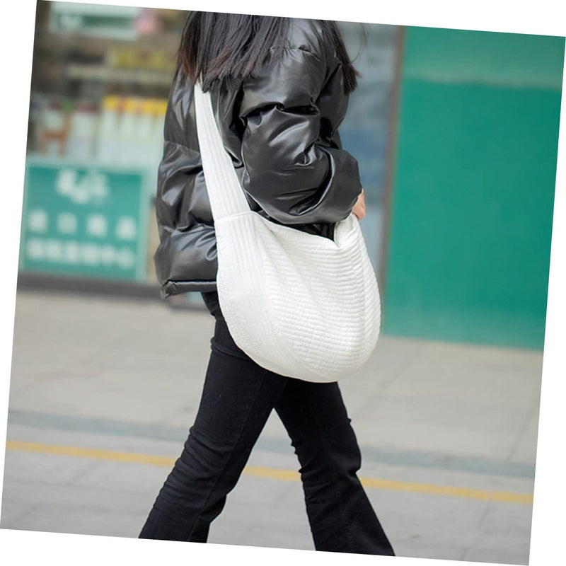 Breathable Canvas Pet Carrier Bag for Kittens Puppies Cross-Body Outdoor Pet Carrying Pouch Comfortable and Lightweight Kitten Storage Bag 43X29X11CM White - BeesActive Australia