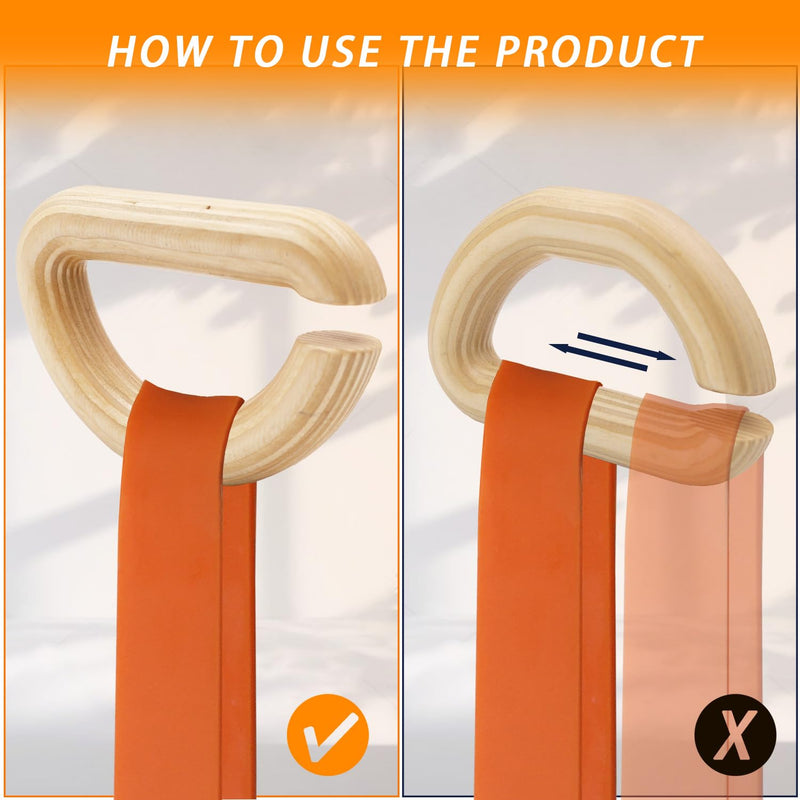Lights Mountain Wooden Resistance Bands Handles Versatile Exercise Handles with Anti-Slip Grip Tapes for Elastic Band Workouts Home Gym Strength Training and Full-Body Workouts Wooden handle - BeesActive Australia