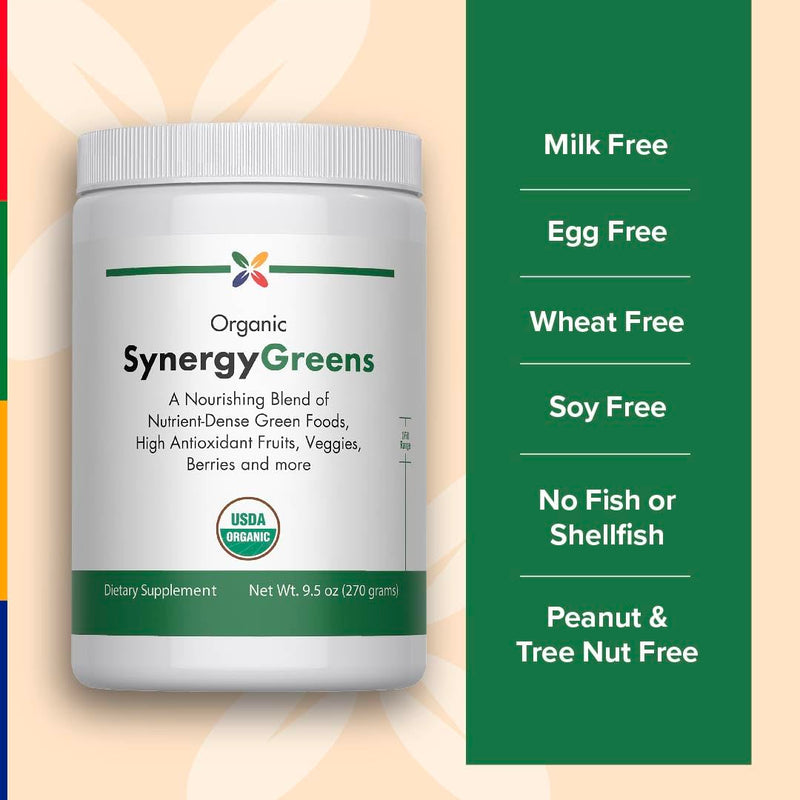 Stop Aging Now - Organic Greens Powder Superfood Supplement Blend Mix - 9.5oz - Naturally Flavored