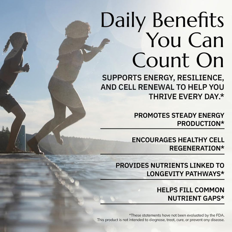 Neurobiologix Longevity Multi Multivitamin, NR & CoQ10, 120 Capsules | for Men & Women, Over 40 Vitamins & Minerals, Iron-Free, Active B, Energy Support