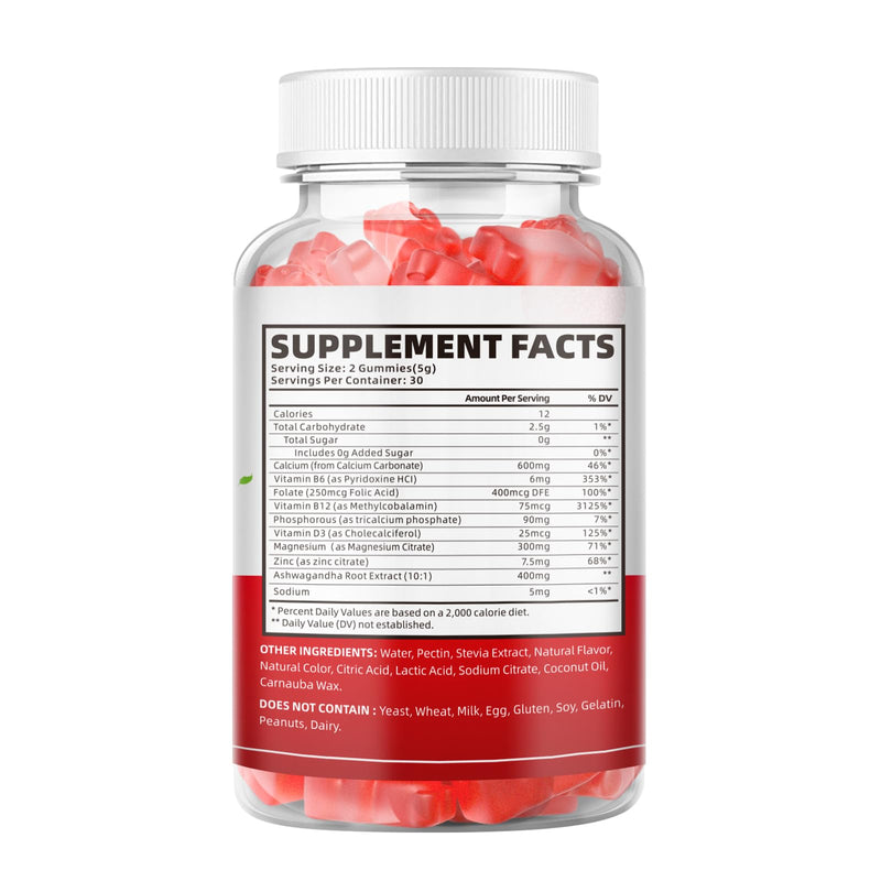 softbear Calcium Magnesium Zinc Gummies for Women, Calcium Magnesium Supplement with Vitamin D3 for Bone Strength, Vegan/Sugar-Free, Raspberry Flavor 60 Count 60 Count (Pack of 1)
