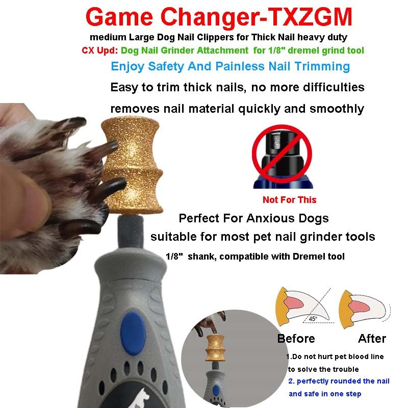 Diamond Dremel Bit for Dog Nails-Dog Nail Grinder Attachment Bit Refills for Dremel- Smooth, Painless Nail Care for Medium Large Dog, Nail Clippers for Thick Nails on Heavy-Duty Large Dog and Cat - BeesActive Australia