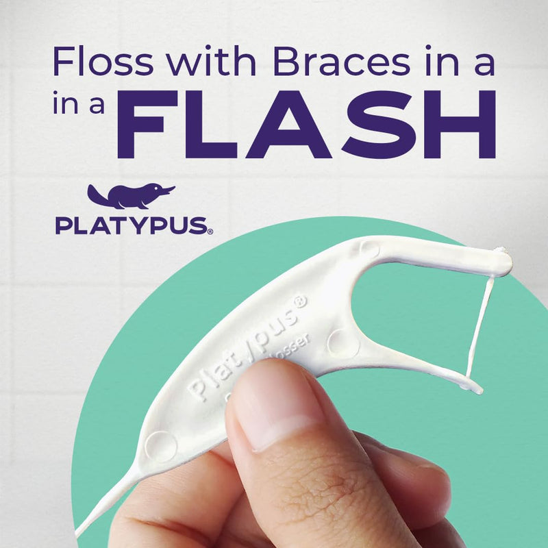 Platypus Orthodontic Flossers for Braces | Ortho Picks for Adults & Kids | Fits Under Arch Wire | Non-Damaging | Encourage Flossing Habits | Floss Teeth in Under Two Minutes (40 Count (Pack of 4)) 40 Count (Pack of 4)