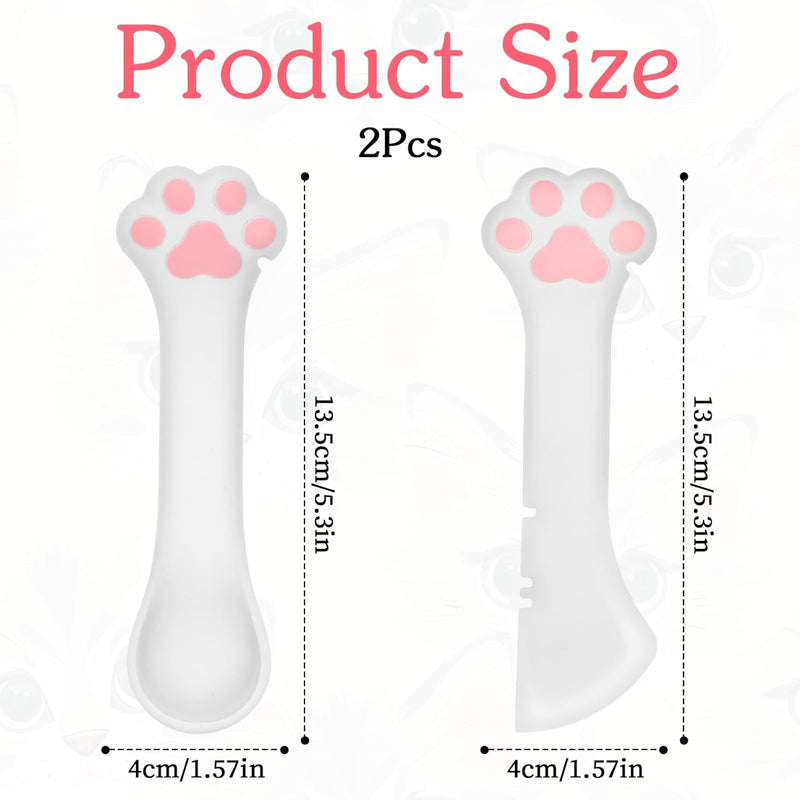 TIESOME Cat Food Spoon Cat Can Opener, Set of 2 Cat Food Spatula Paw Shape Cat Spoons for Food Cute Silicone Pet Food Spoon Dog Food Can Cover Opener Mini Cat Treat Spoon for Wet or Dry - BeesActive Australia