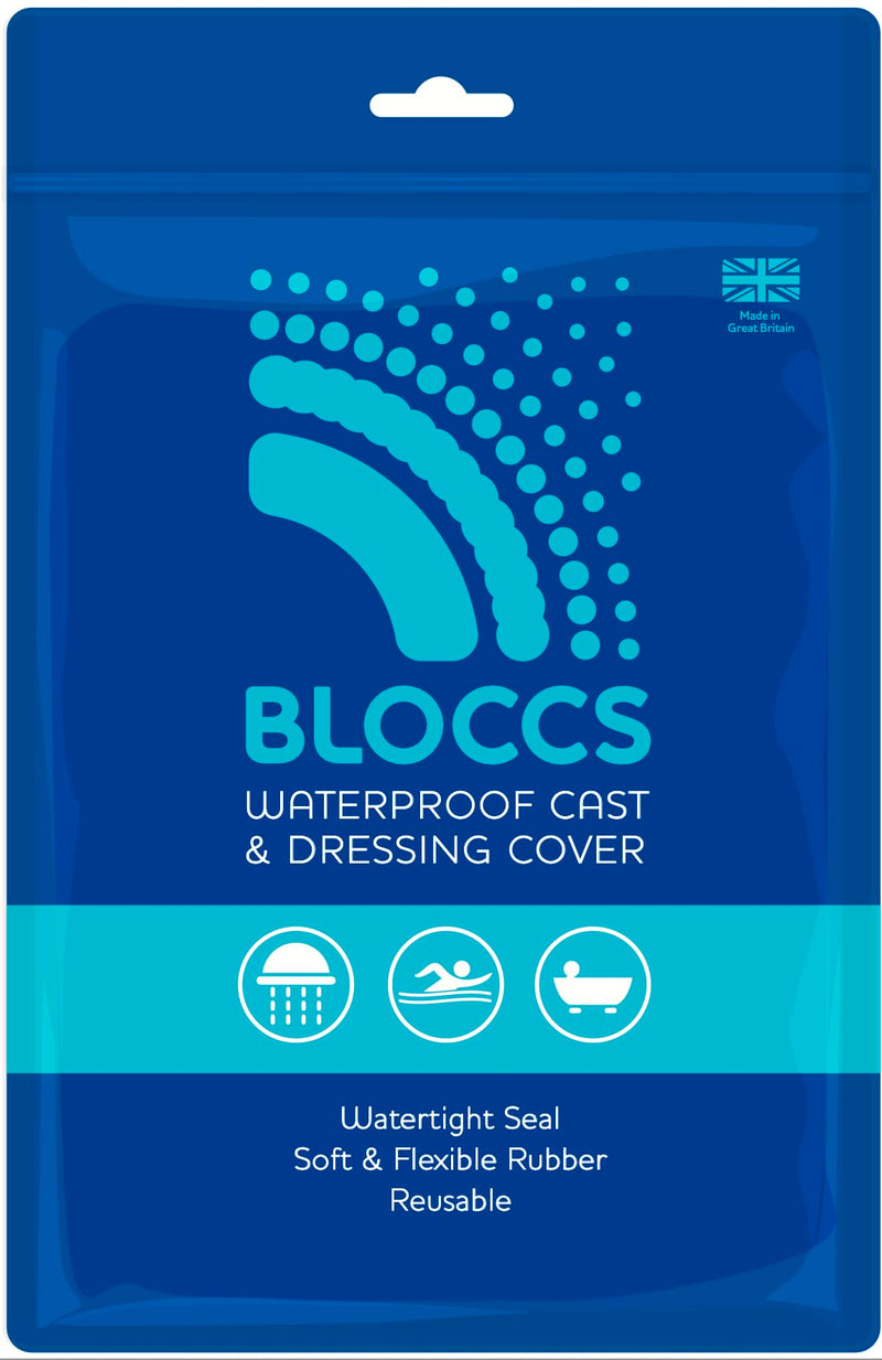 BLOCCS 100% Waterproof Cast Covers for Shower Leg- Swim Cover, Cast Bag for Bath. Durable Cast Sleeve for Swimming - #ASL74 - Adult Short Leg - BeesActive Australia