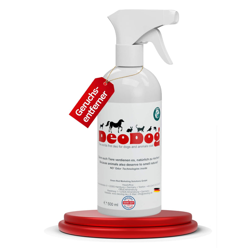DeoDog odor neutralizer - eliminates stubborn animal odors directly on the animal - ideal for long & thick fur - for dog beds, cars, household, cat urine, dog urine, feces & vomit - 500ml - BeesActive Australia