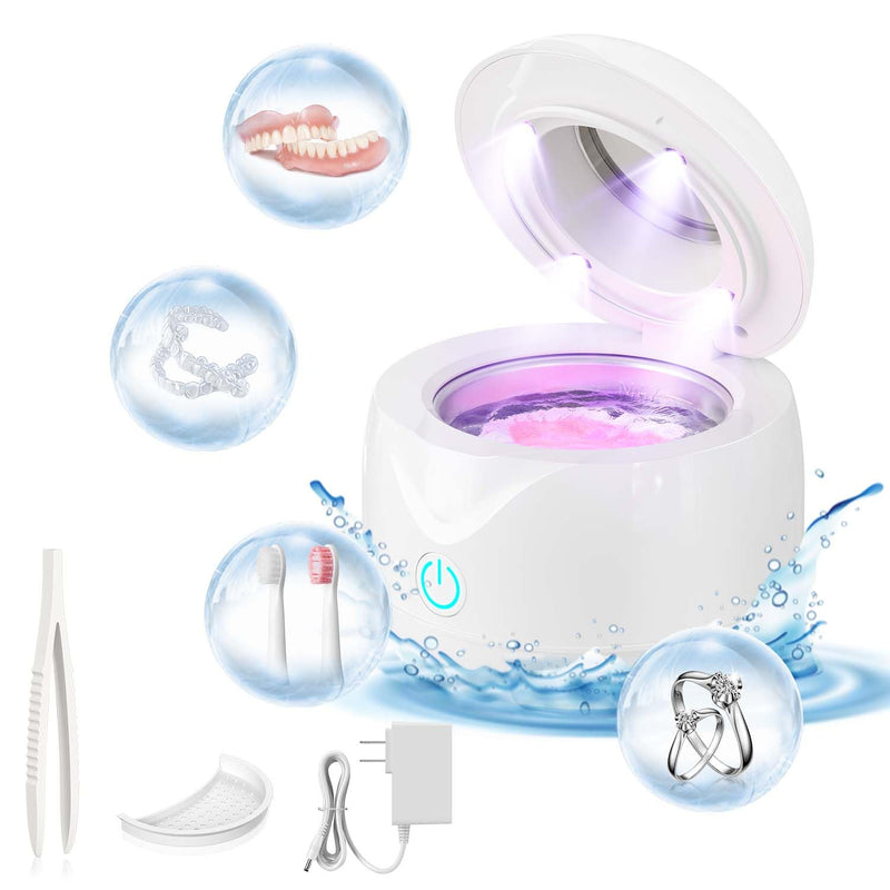 Ultrasonic Retainer Cleaner Machine 45kHz 200ml Portable Ultra Sonic Retainer Cleaner for Dental Retainer Mouth Guards Aligner Night Guard Braces Toothbrush Jewelry - BeesActive Australia